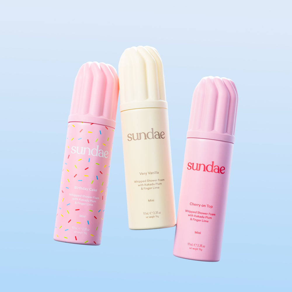 Coffret de 3 mini gels douche moussants Sundae Body format voyage