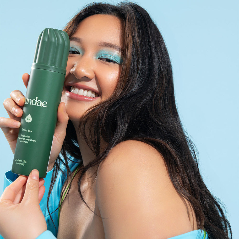 Gel douche exfoliant AHA Sundae Body Green Tea au thé vert – visuel 3