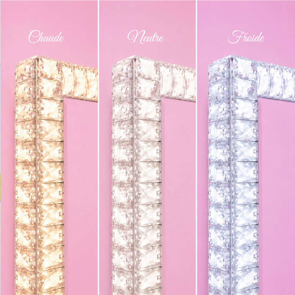 Coiffeuse maquillage avec miroir LED Sundye – Pack Duo