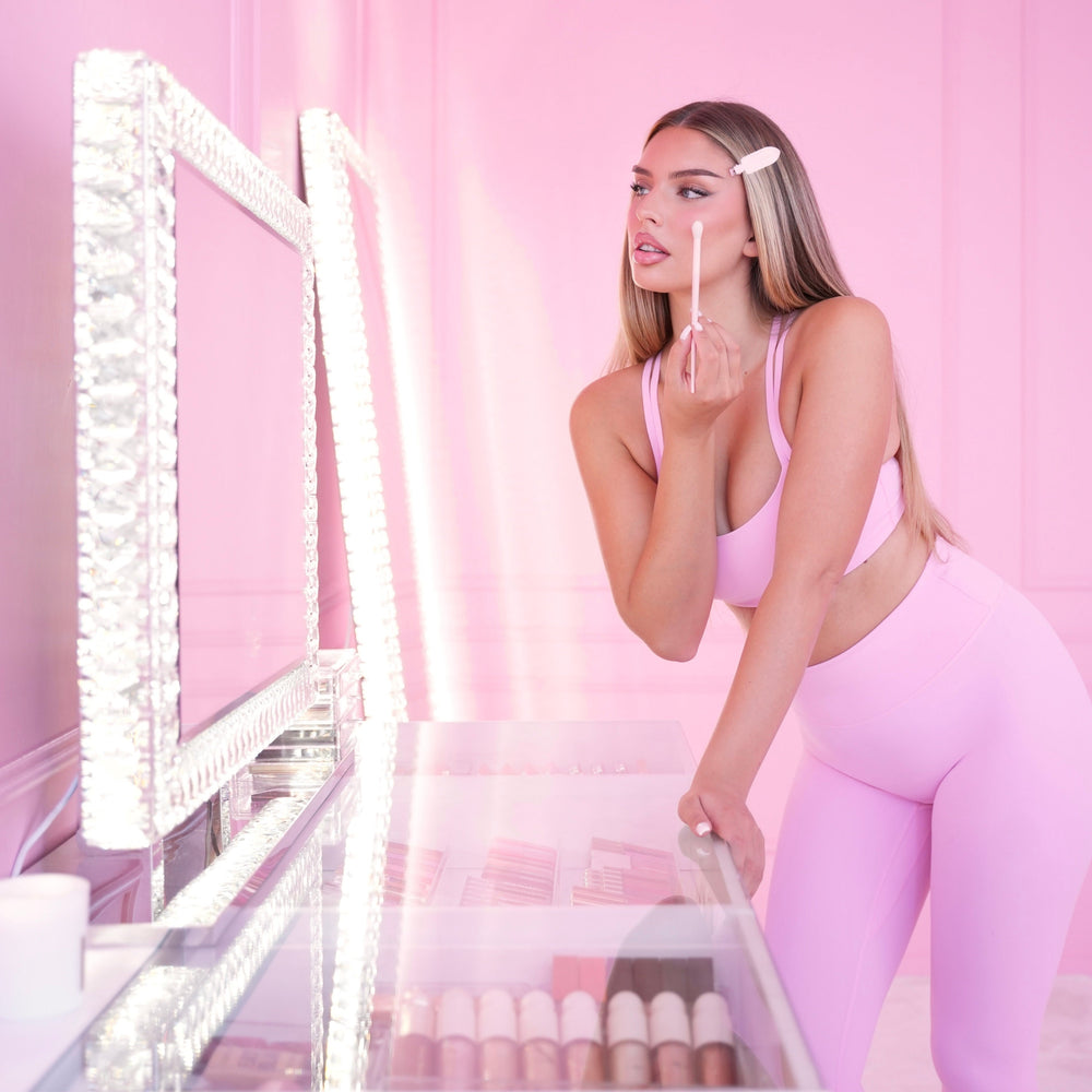 Coiffeuse maquillage avec miroir LED Sundye – Pack Duo