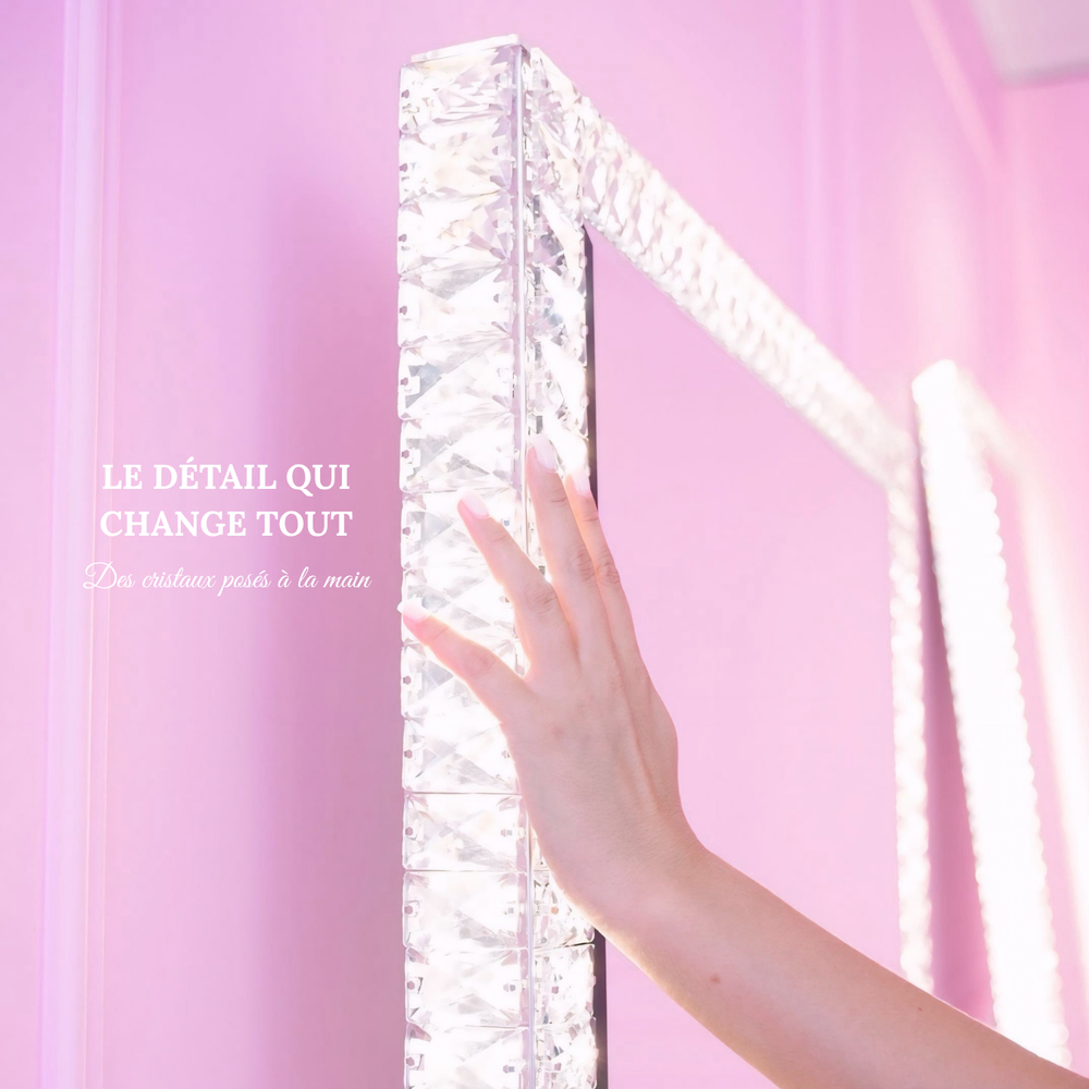 Coiffeuse maquillage avec miroir LED Sundye – Pack Duo