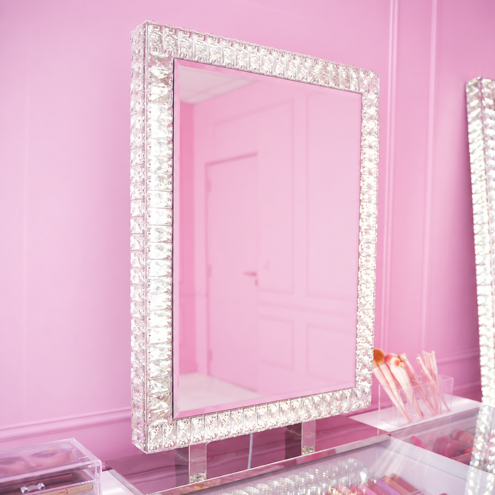 Miroir LED à cristaux 80 × 60 cm