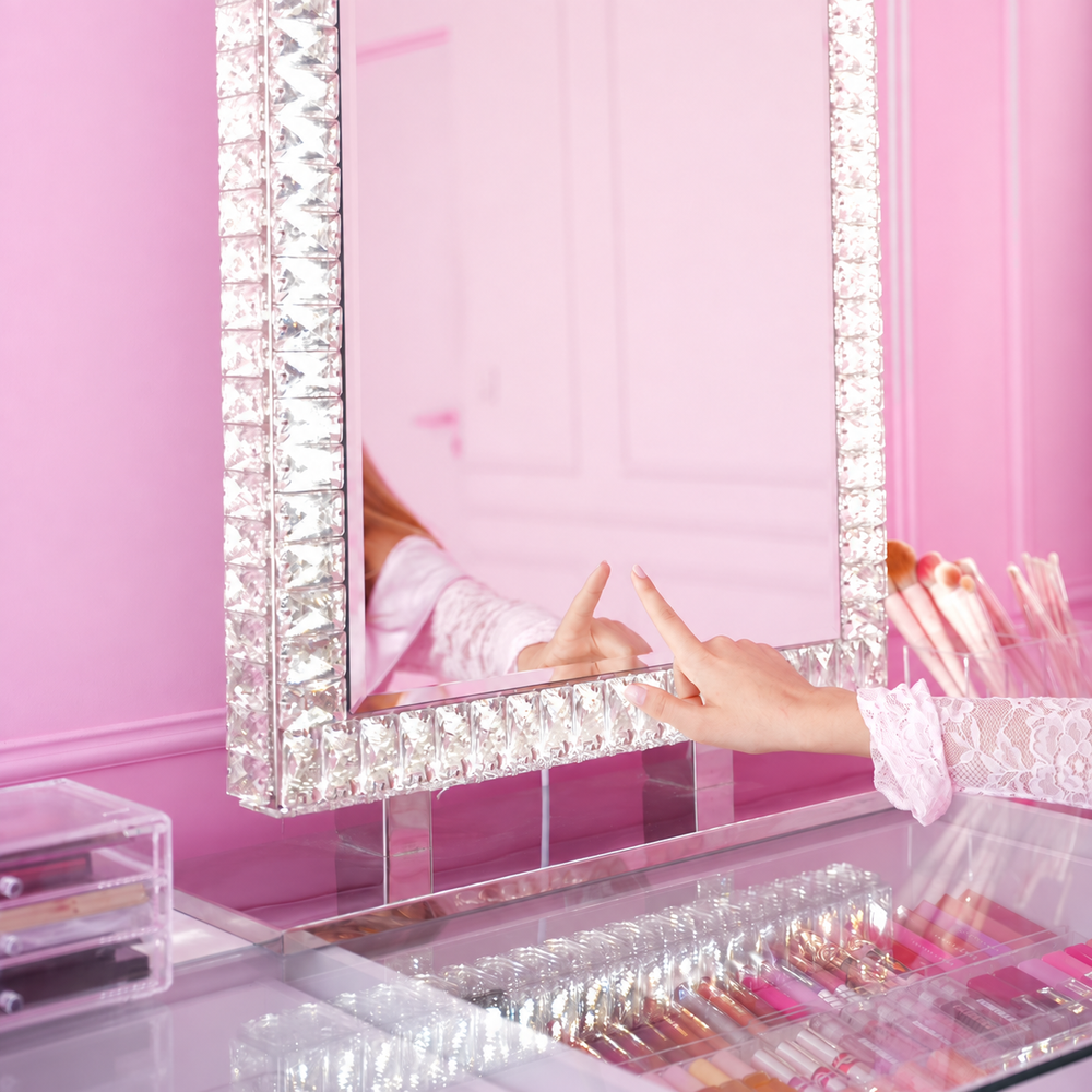 Miroir LED à cristaux 80 × 60 cm