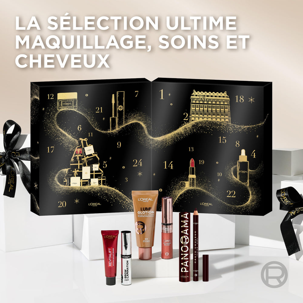 L'Oréal Paris Calendrier de l'Avent 24 Jours Maquillage, Visage et Cheveux