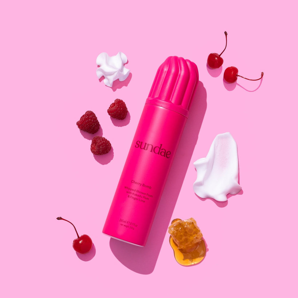 Gel douche moussant Sundae Body Cherry Bomb parfum cerise