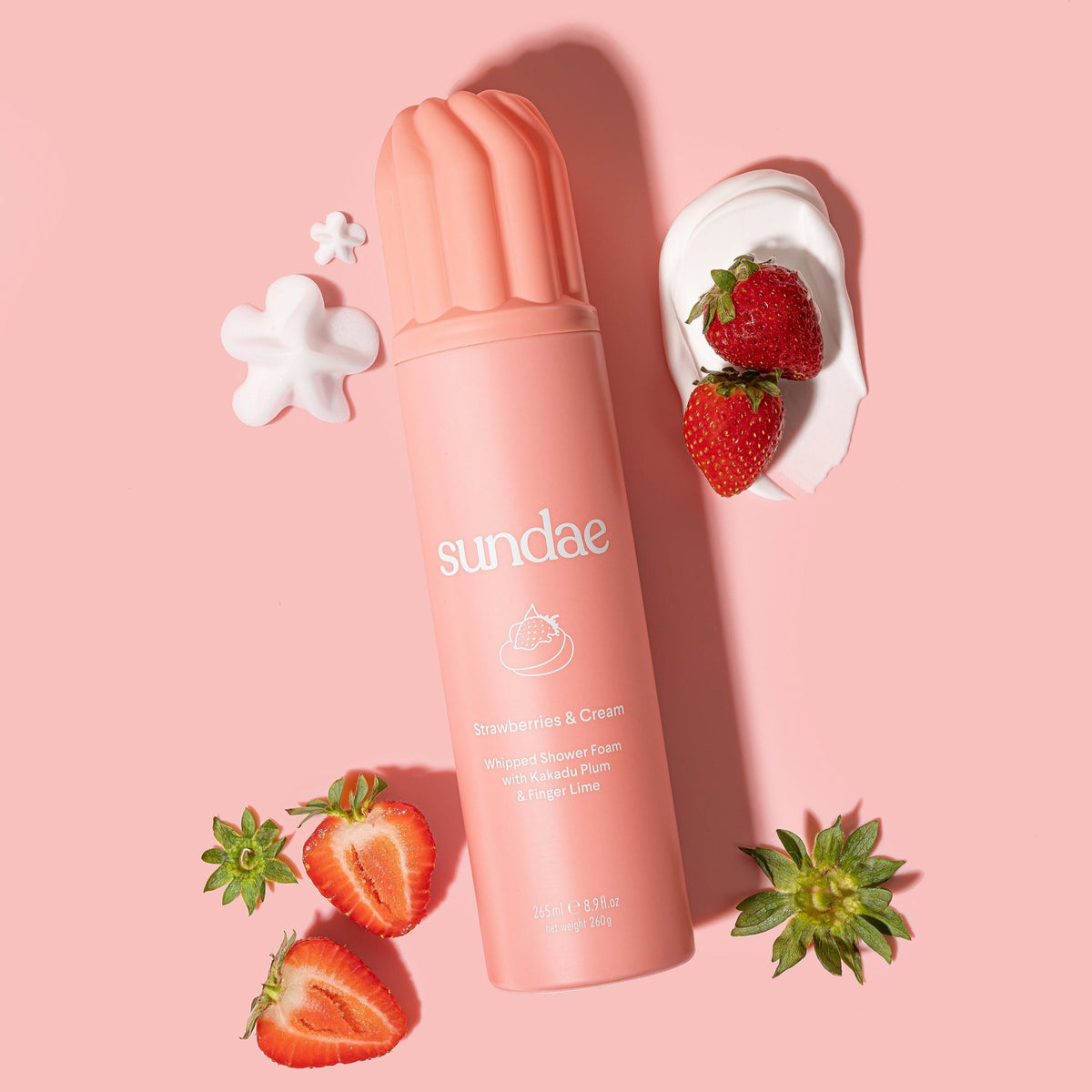 Gel douche moussant Sundae Body Strawberries & Cream parfum fraise chantilly