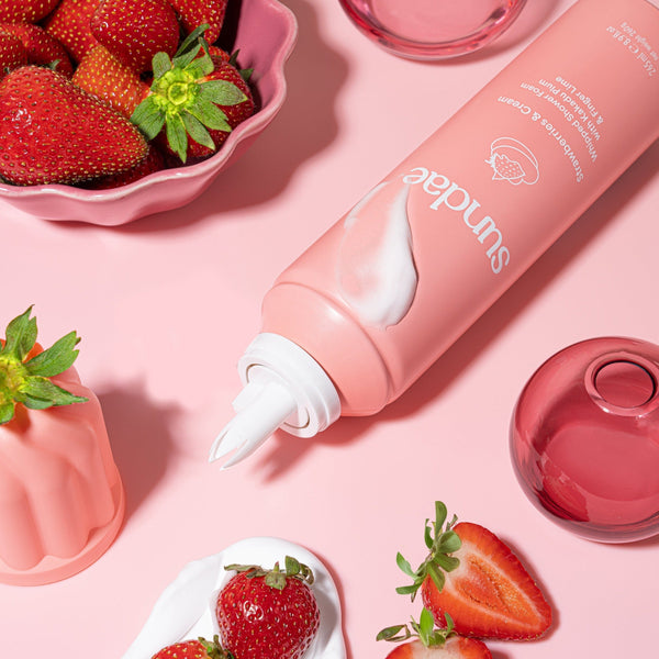 Gel douche moussant Strawberries & Cream – Fraise chantilly