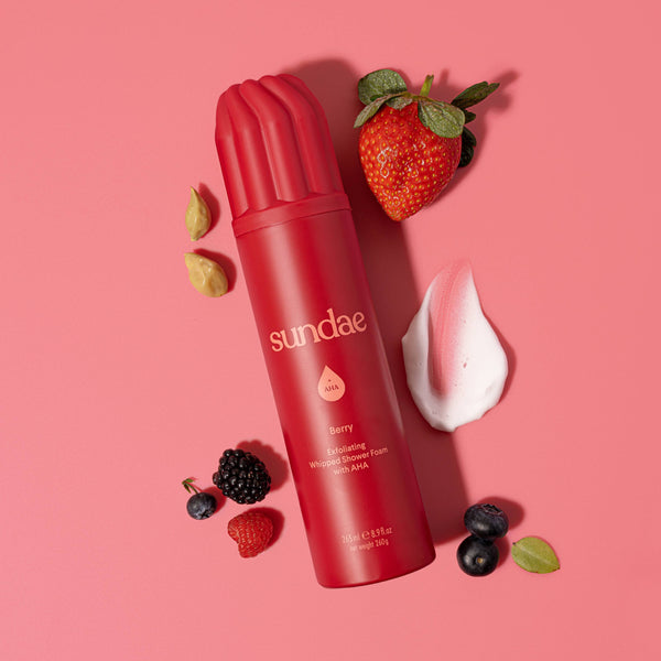 Gel douche exfoliant AHA Sundae Body Berry aux fruits rouges