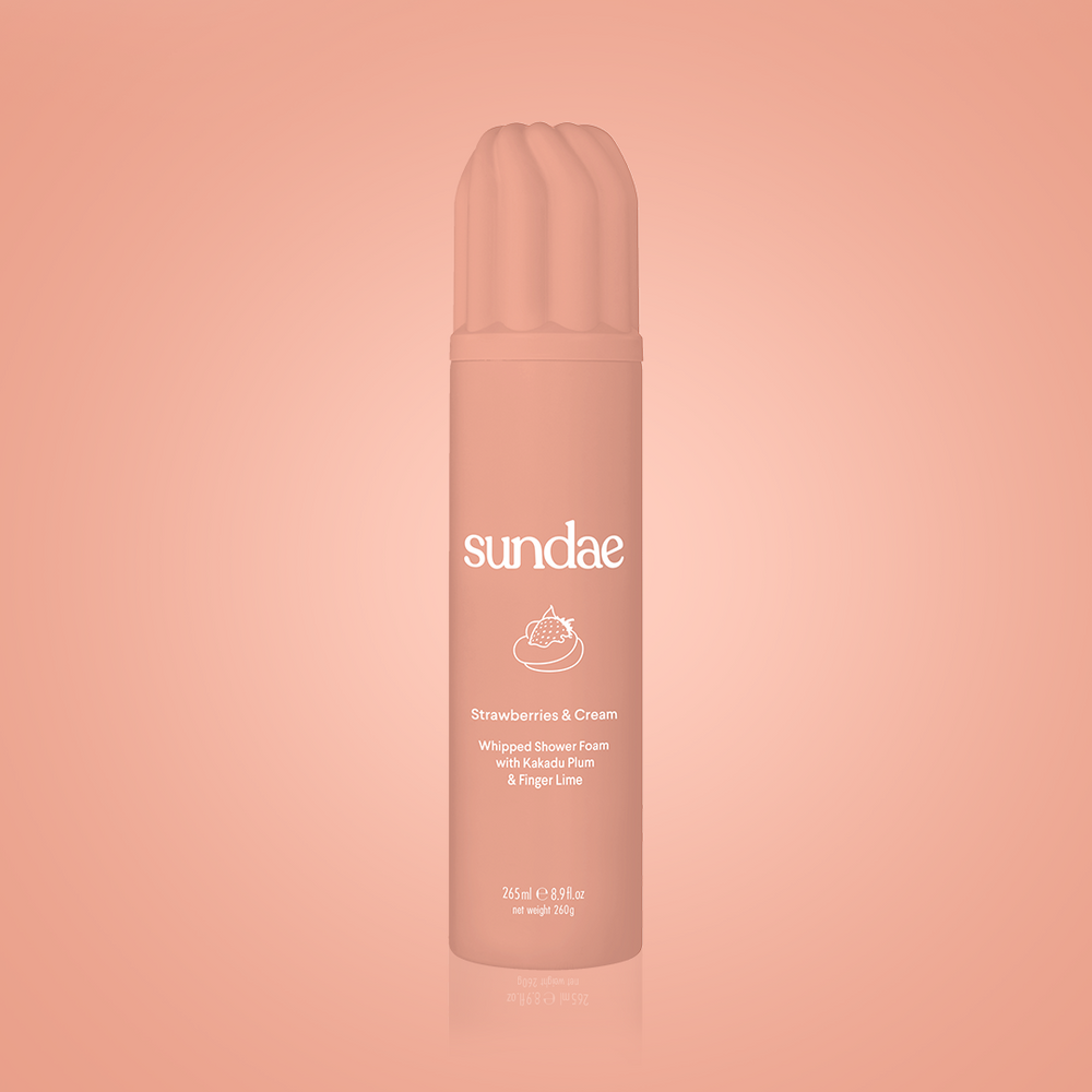 Gel douche moussant Sundae Body Strawberries & Cream parfum fraise chantilly – visuel 3