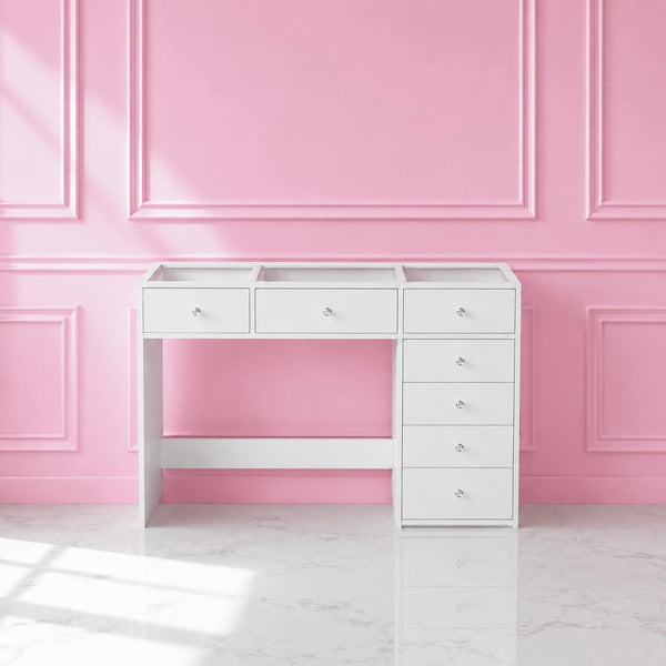 Coiffeuse compacte 120 cm avec rangement