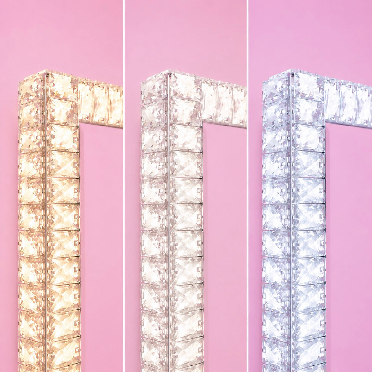 Grand miroir LED à cristaux 180 × 60 cm