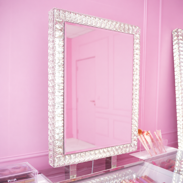 Miroir LED à cristaux 80 × 60 cm